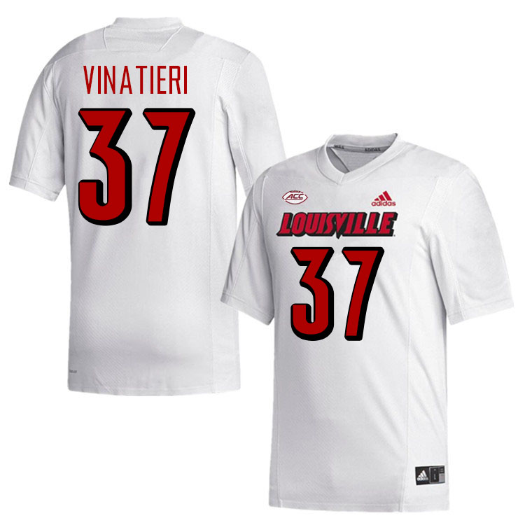 Men #37 A.J. Vinatieri Louisville Cardinals College Football Jerseys Stitched-White